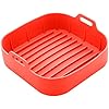 LYOR - Forma Quadrada de Silicone para Air Fryer Vermelha 20cm x 7cm