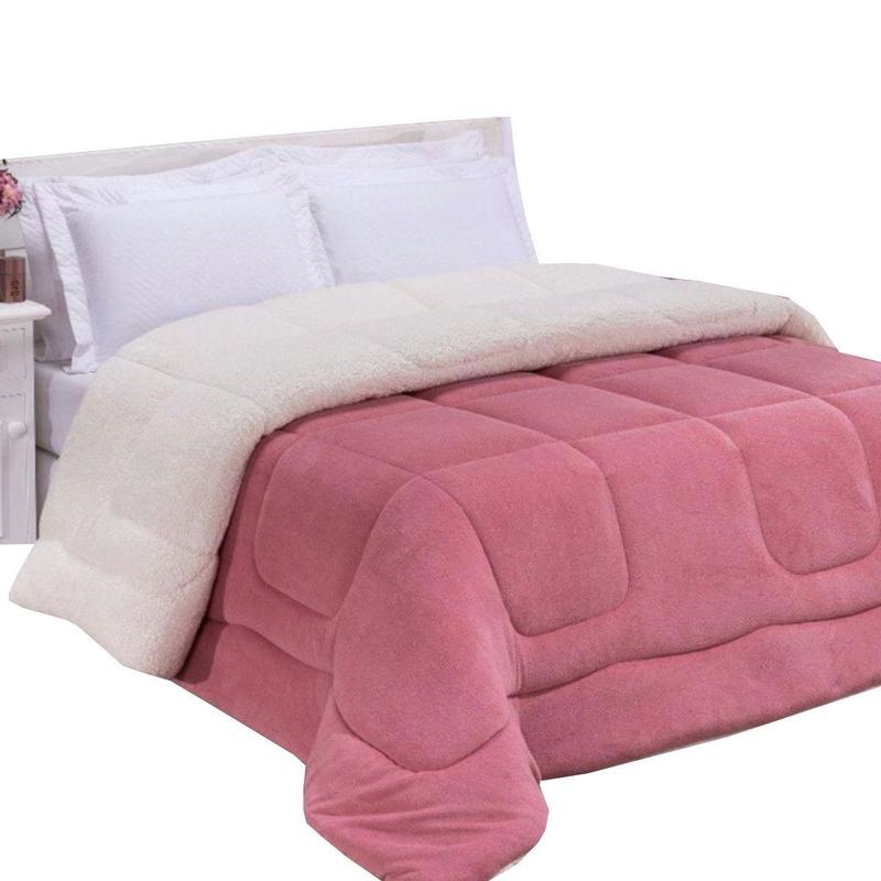 Coberdrom Casal Queen Edredom Felpudo Dupla Face Varias Cor