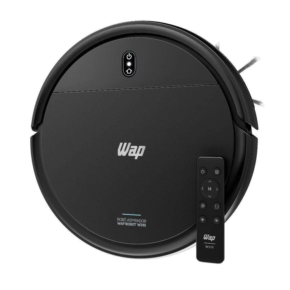 Robô Aspirador WAP Robot W310 3 em 1 com Base Carregadora e Controle Remoto