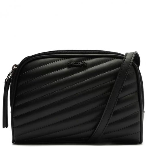 Bolsa Tiracolo Matelassê Anacapri Preto Liso Níquel