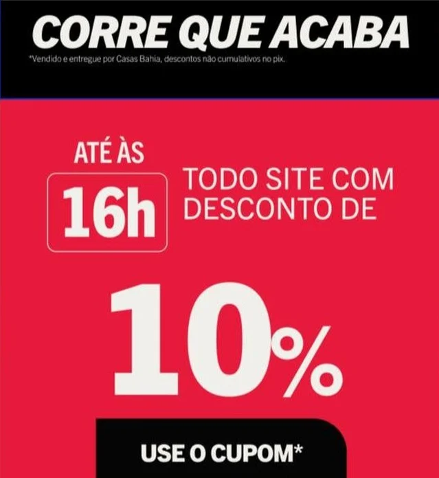COMPRE COM DESCONTO: 10% OFF na Casas Bahia