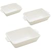 LYOR - Conjunto 3 Refratários Com Alça Basic Branco Porcelana