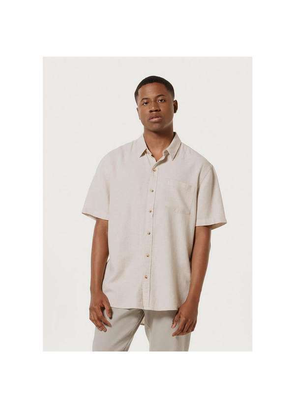 Camisa Básica Masculina Em Tecido Linho Hering