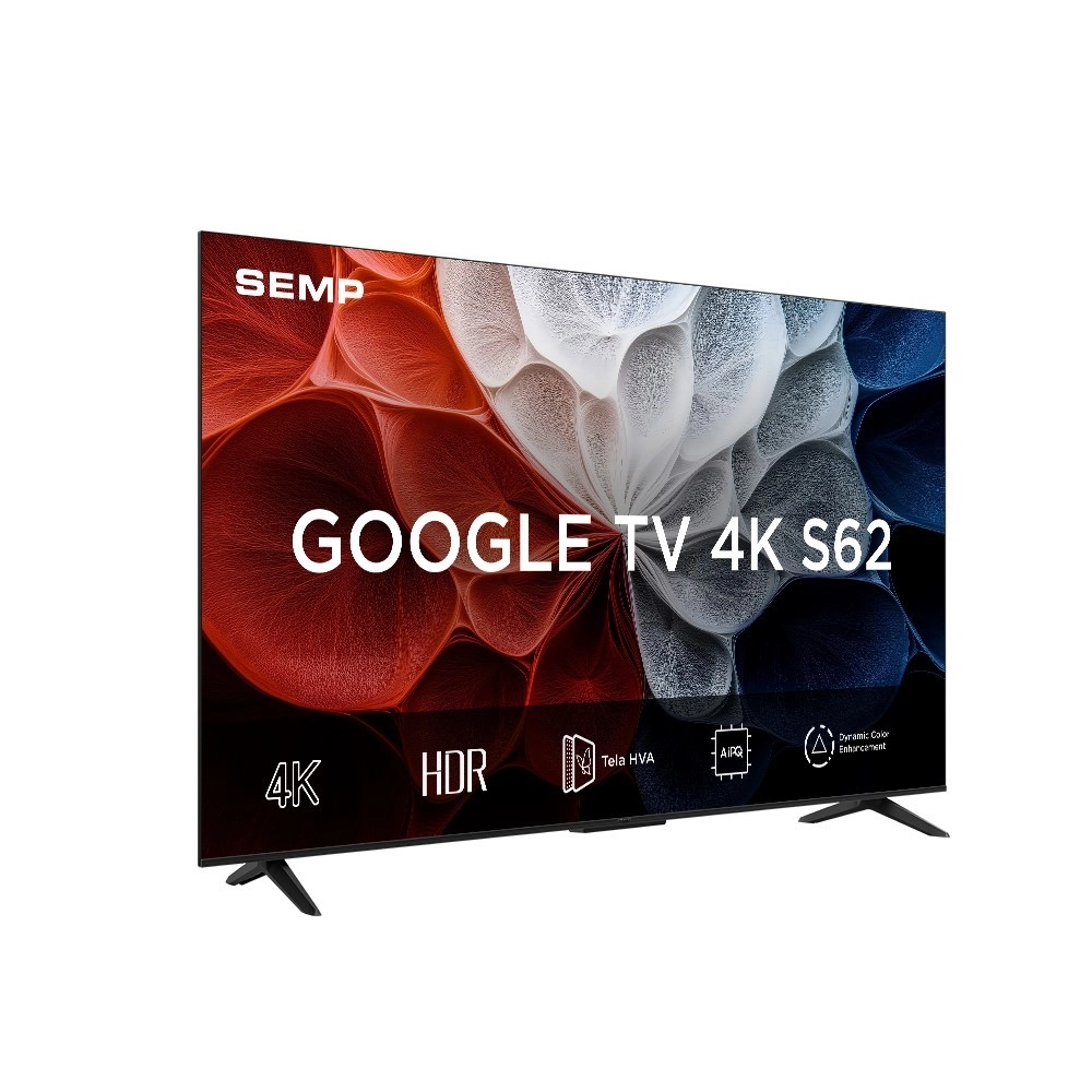 Smart TV 55" SEMP 4K LED 55S62 Google TV AiPQ Pro Google Assistente 3 HDMI e USB