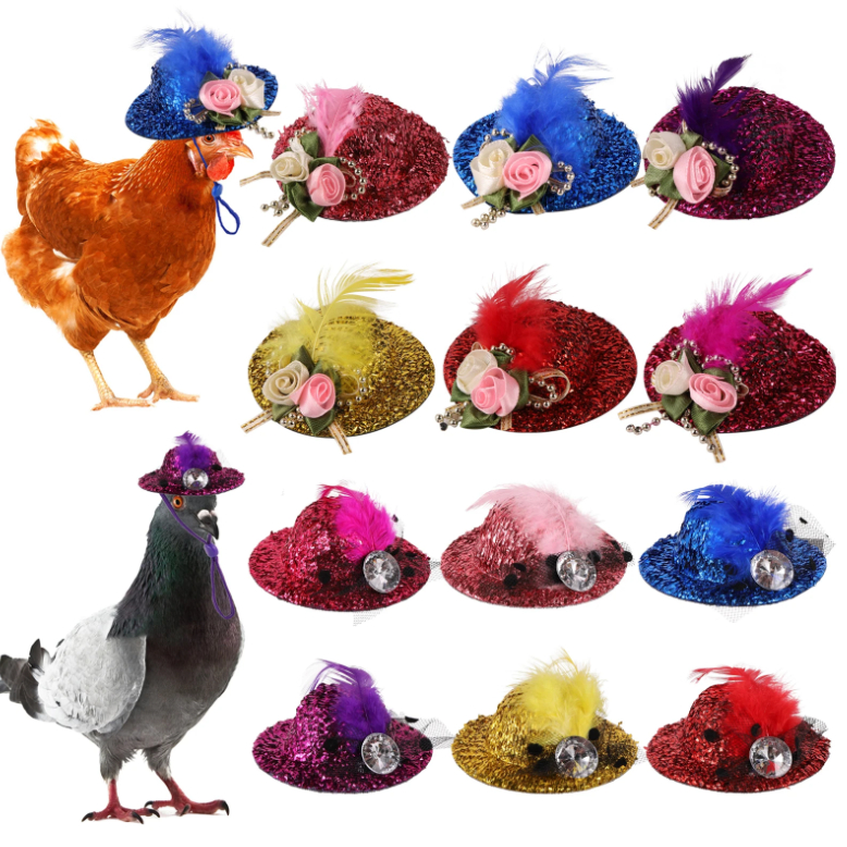 Chapéu de frango para galinhas animais de estimação pequenos acessórios engraçados para galinha chapéu para gal
