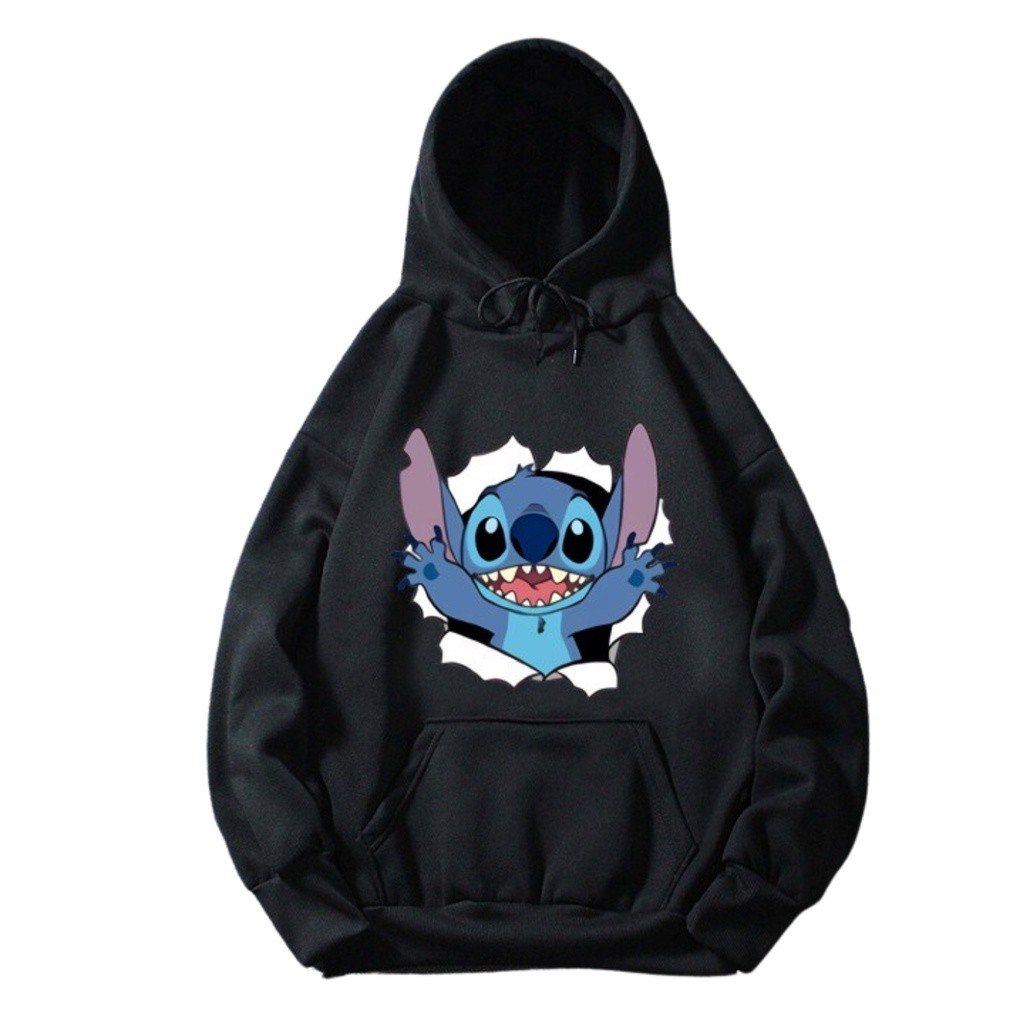 Blusa De Frio Moletom Estampado Com Capuz E Bolso Canguru