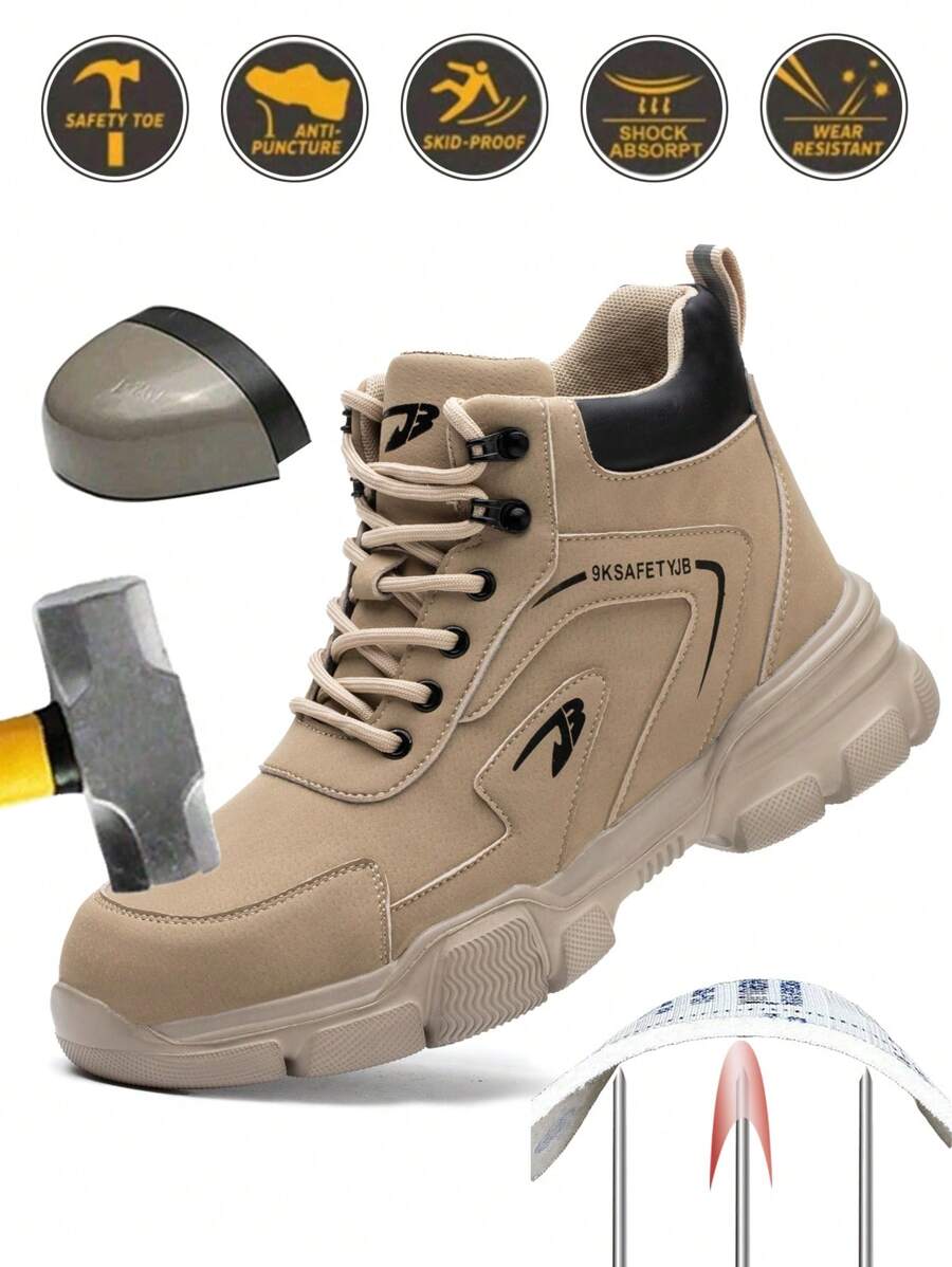 Sapatos de segurança masculinos com biqueira de aço botas de trabalho industriais antiderrapantes anti-furos e anti-e