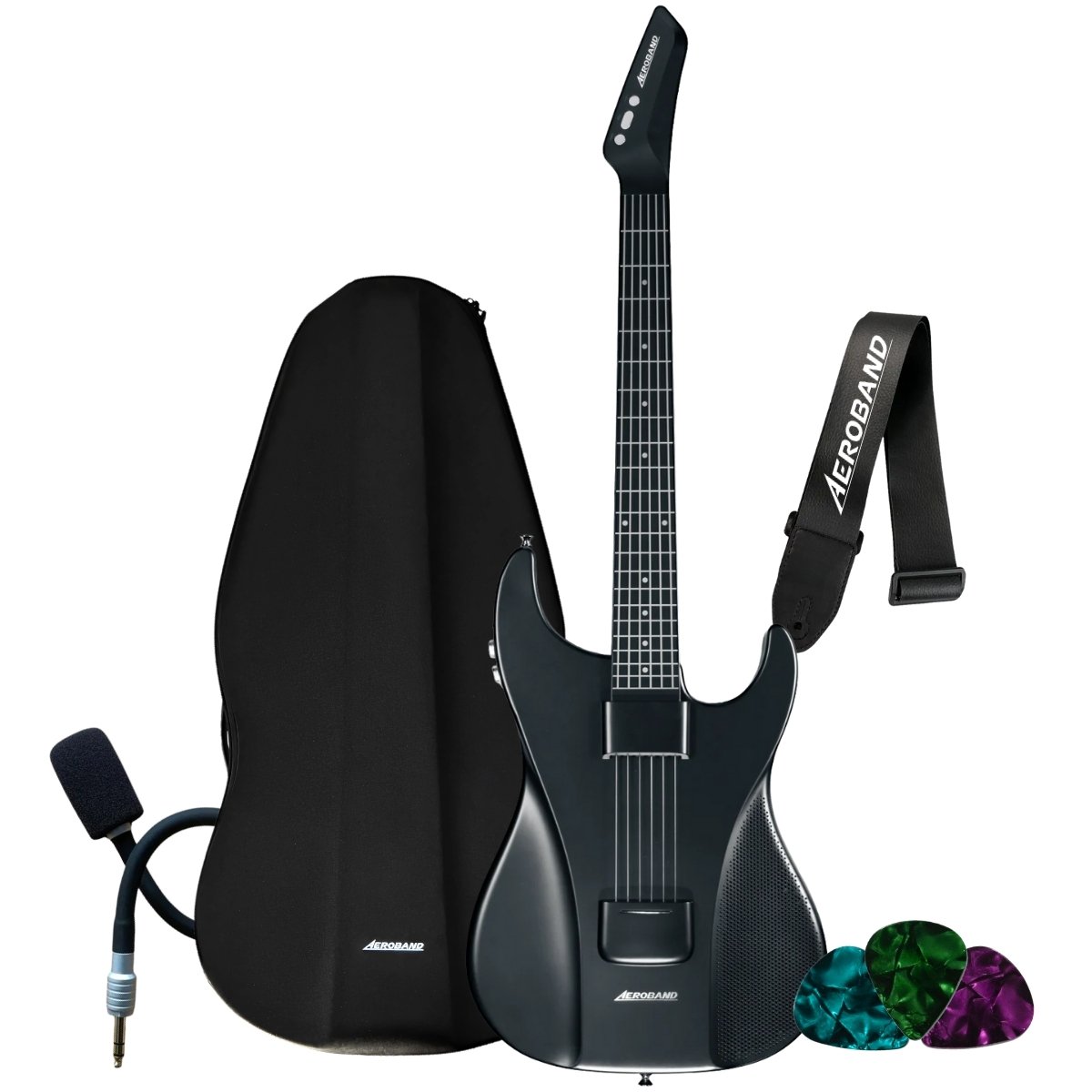 Kit Guitarra Aeroband Ag01 Midi Bluetooth Digital Desmontavel + Acessorios Original