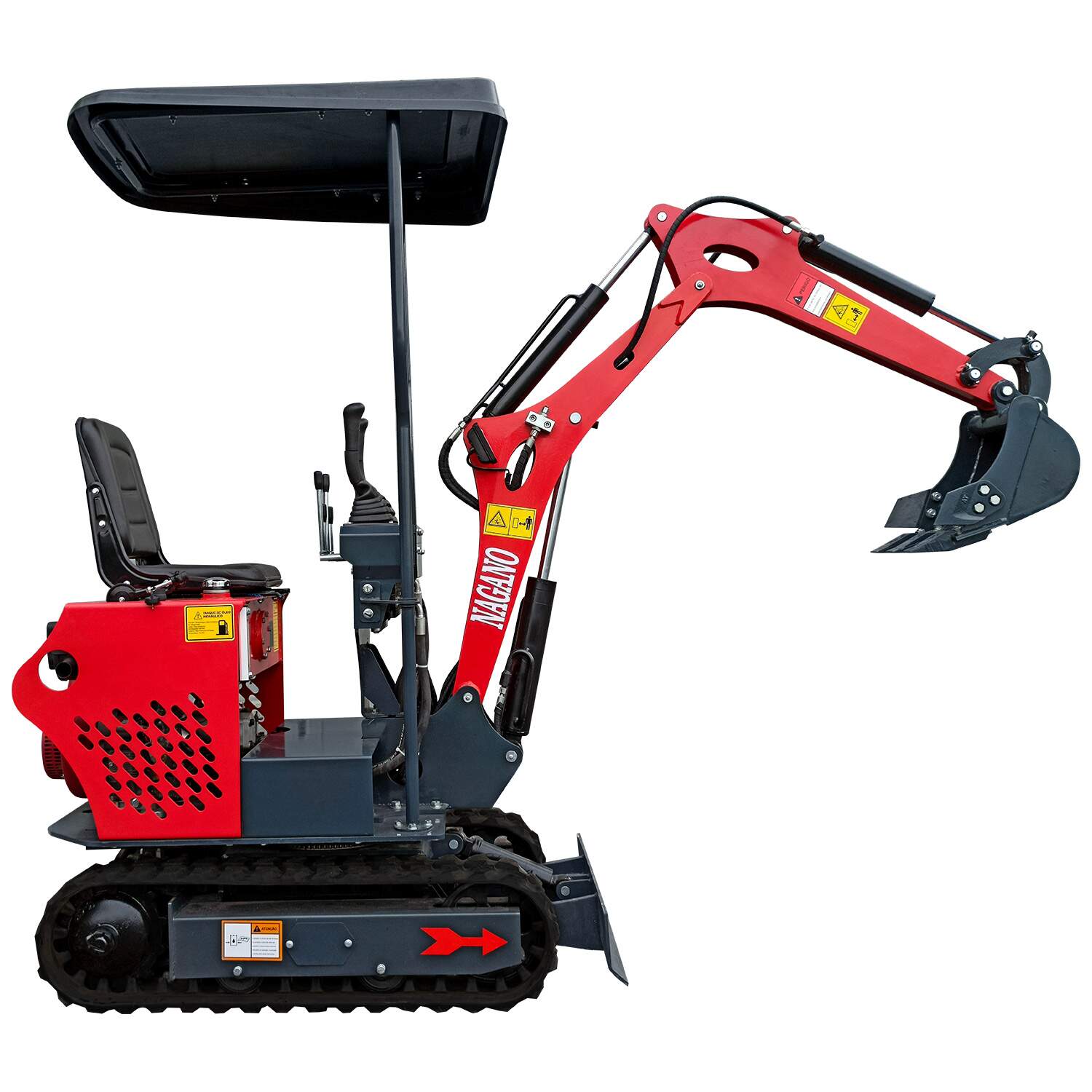 Mini Escavadeira a Diesel 12 hp 650 kg Cabine Aberta com Cobertura