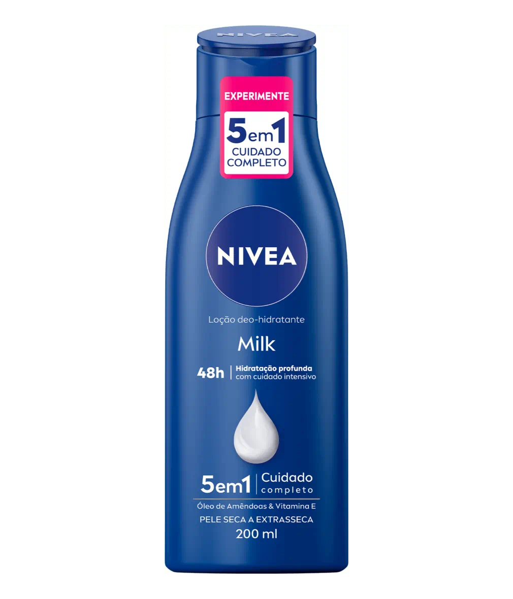 Nivea Loção Deo-hidratante Milk 400ml, Hidratação Profunda 72h, Hialurônico Puro, Corporal, Pele Seca E Extrasseca