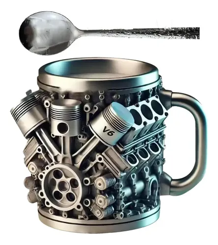 Aço inoxidável & ResinCup V8 & V6 caneca com design de motores caneca de café durável e elegante à prova de ferru