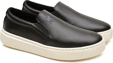 Tenis Casual e Básico Masculino Polo London Club, Cano Baixo Couro Confort Premium