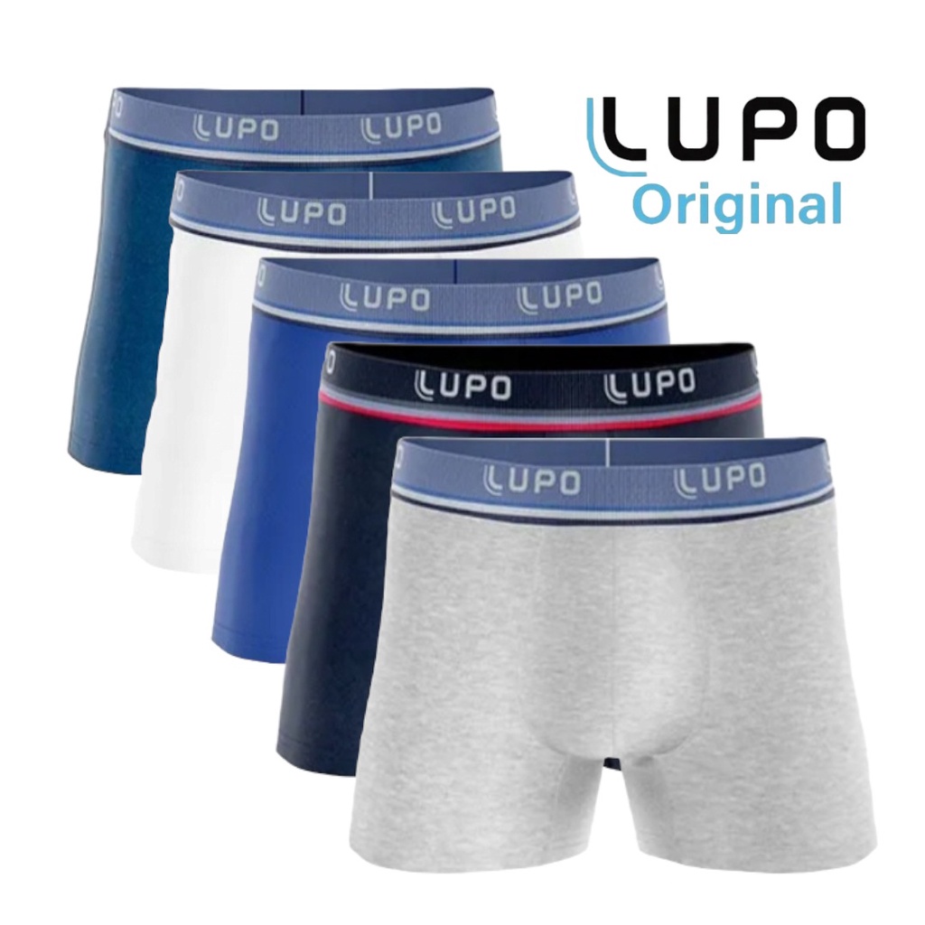 Kit com 4 Cuecas Boxer Lupo Algodão
