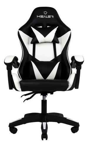 Cadeira Gamer Lancer Preta E Branca Healer Preto/branco Couro Sintético