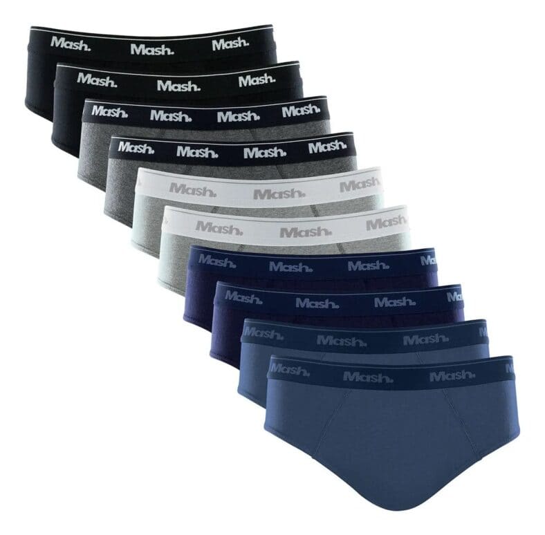 Kit Com 10 Cuecas Slip Algodão Mash