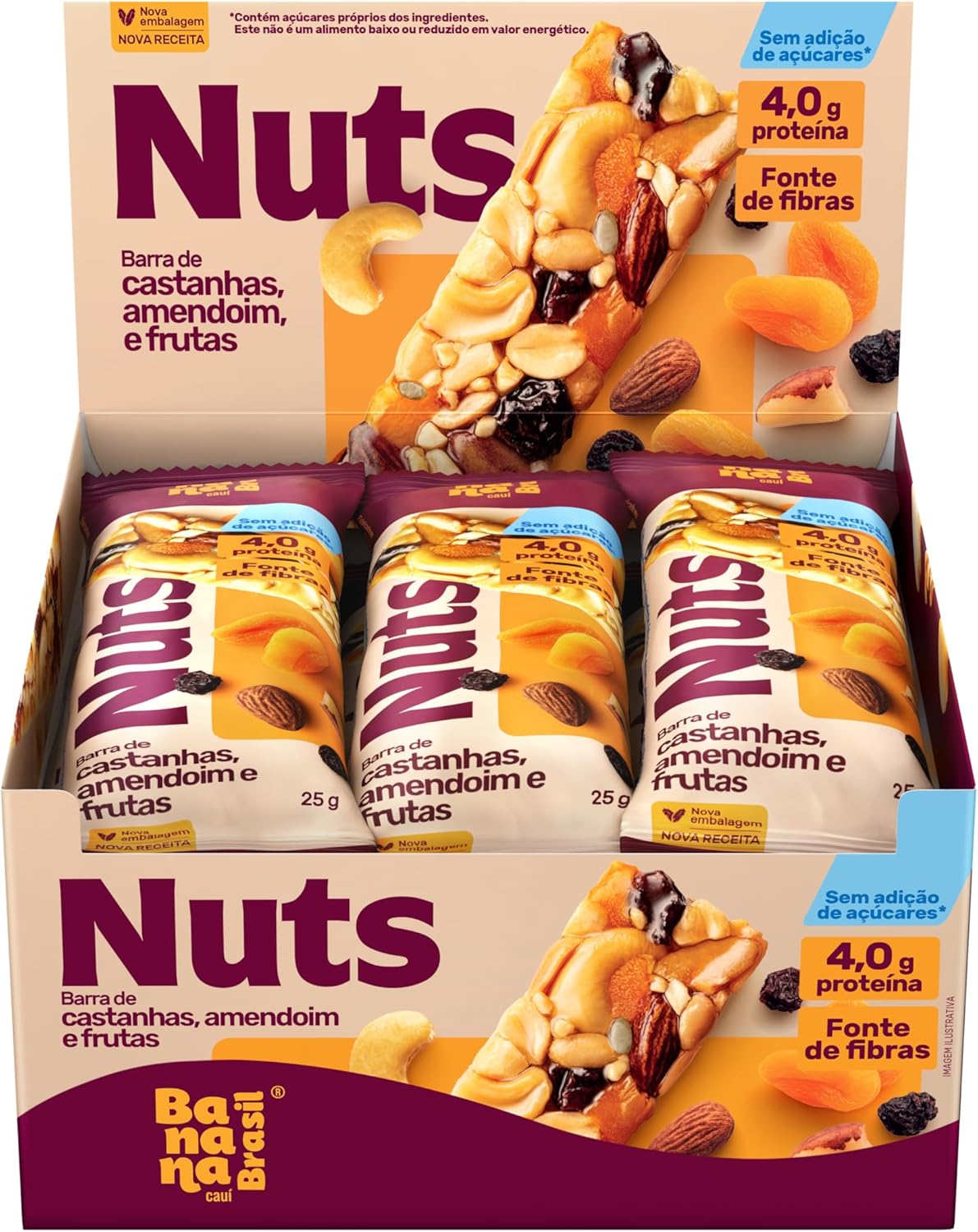 Banana Brasil - Barra De Castanhas Nuts Frutas (12 Unidades De 25g)