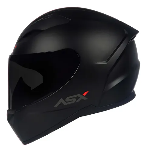 Capacete Asx City Solid Preto Fosco + Viseira Fumê