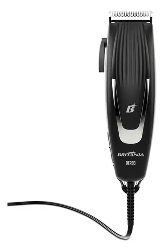 Cortador De Cabelos Britânia Bcr03 9 Acessórios 18w Cor Preto
