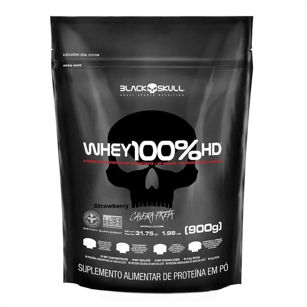 Whey 100% Hd Refil Black Skull 900g