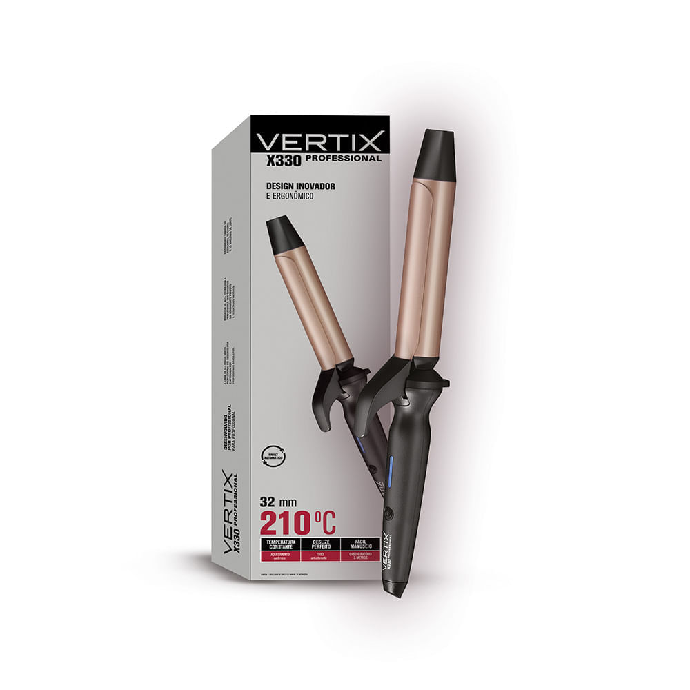 VERTIX Modelador De Cabelo Profissional Vertix X330 32Mm X 130Mm Bivolt Vertix Rose