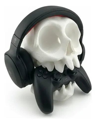 Suporte de caveira para fone headset e controle ps5 suporte de parede