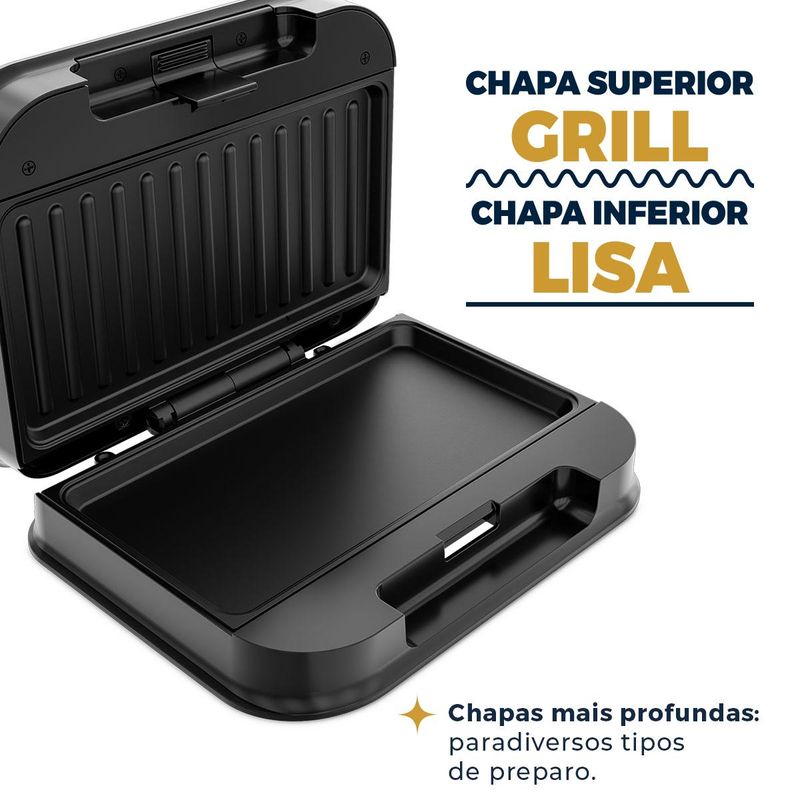 Sanduicheira e grill britânia bgr25b 2 em 1 750w