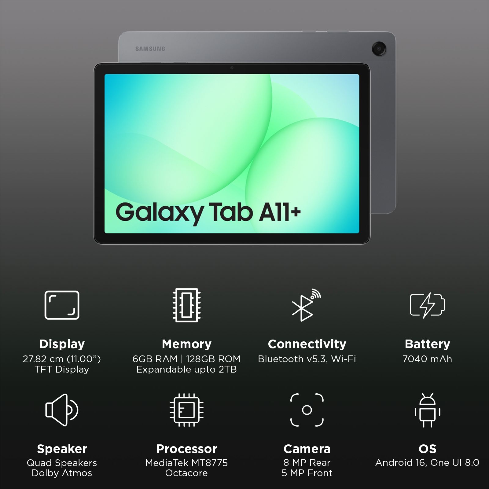 mall inline badgeTablet Galaxy Tab A11+ 11 128GB 6GB Wi-Fi + Galaxy Buds Core Bluetooth e ANC Samsung