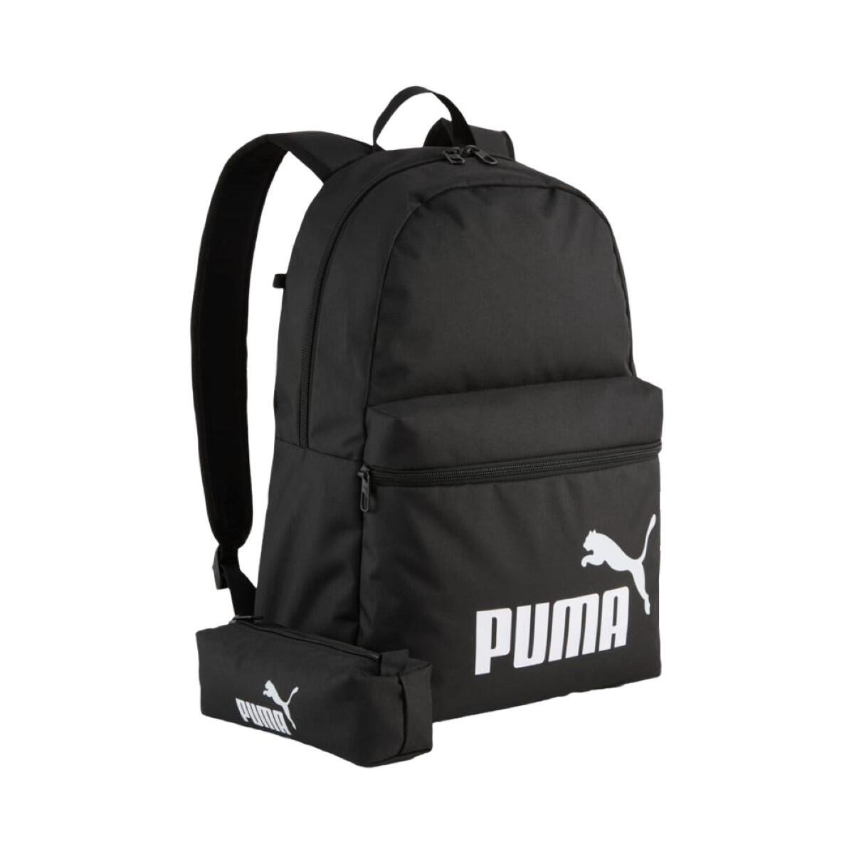 Mochila Phase Backpack Puma Preto/branco Liso
