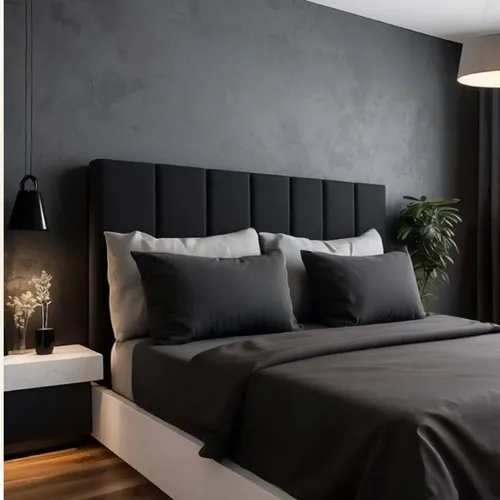 Cabeceira Para Cama Casal Box Estofada C/ 7un Varias Cores Preto