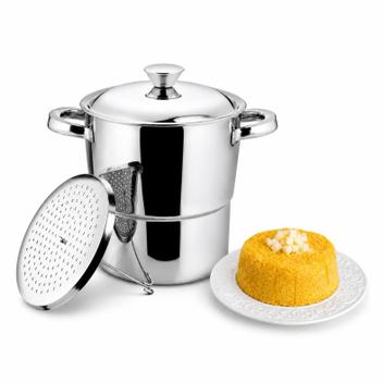 Cuscuzeira em Inox 16cm Fogão Gás Indução Cuscuzeiro Nordestino 2.5L - Fratelli