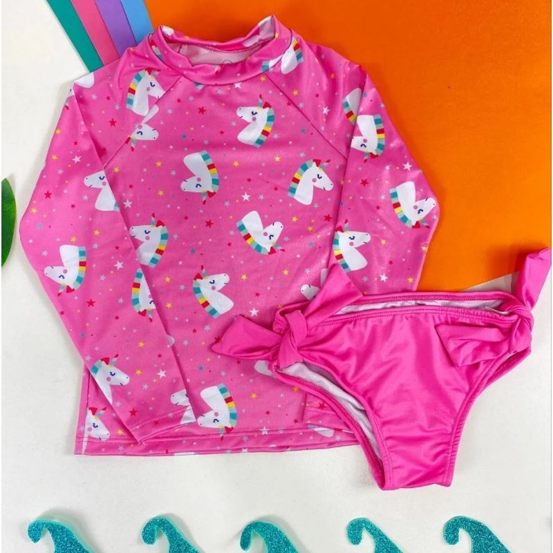 Blusa Uv Praia Piscina Biquíni Infantil Proteção Uv Menina