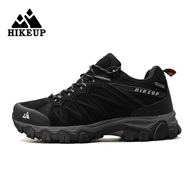 Hikeup caminhadas sapatos homens designer escalada tênis de trekking para homens de couro esportes ao ar livre trabalho