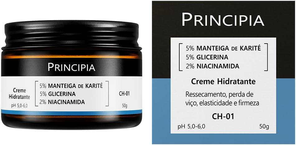 PRINCIPIA, Creme Hidratante Facial 5% Manteiga de Karité + 5% Glicerina + 2% Niacinamida CH-01 com 50g