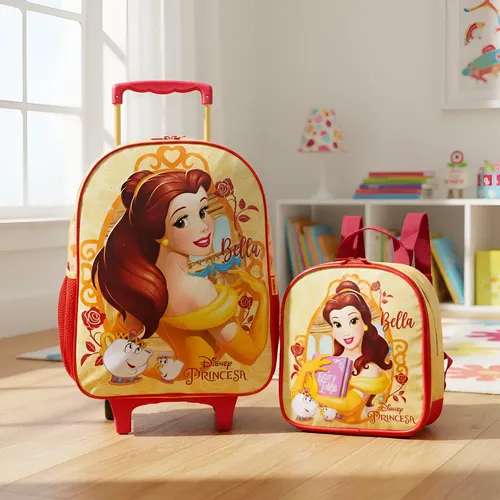 Kit Mochila E Lancheira Infantil 16 Bela X 13070 Xeryus Amarelo Bella