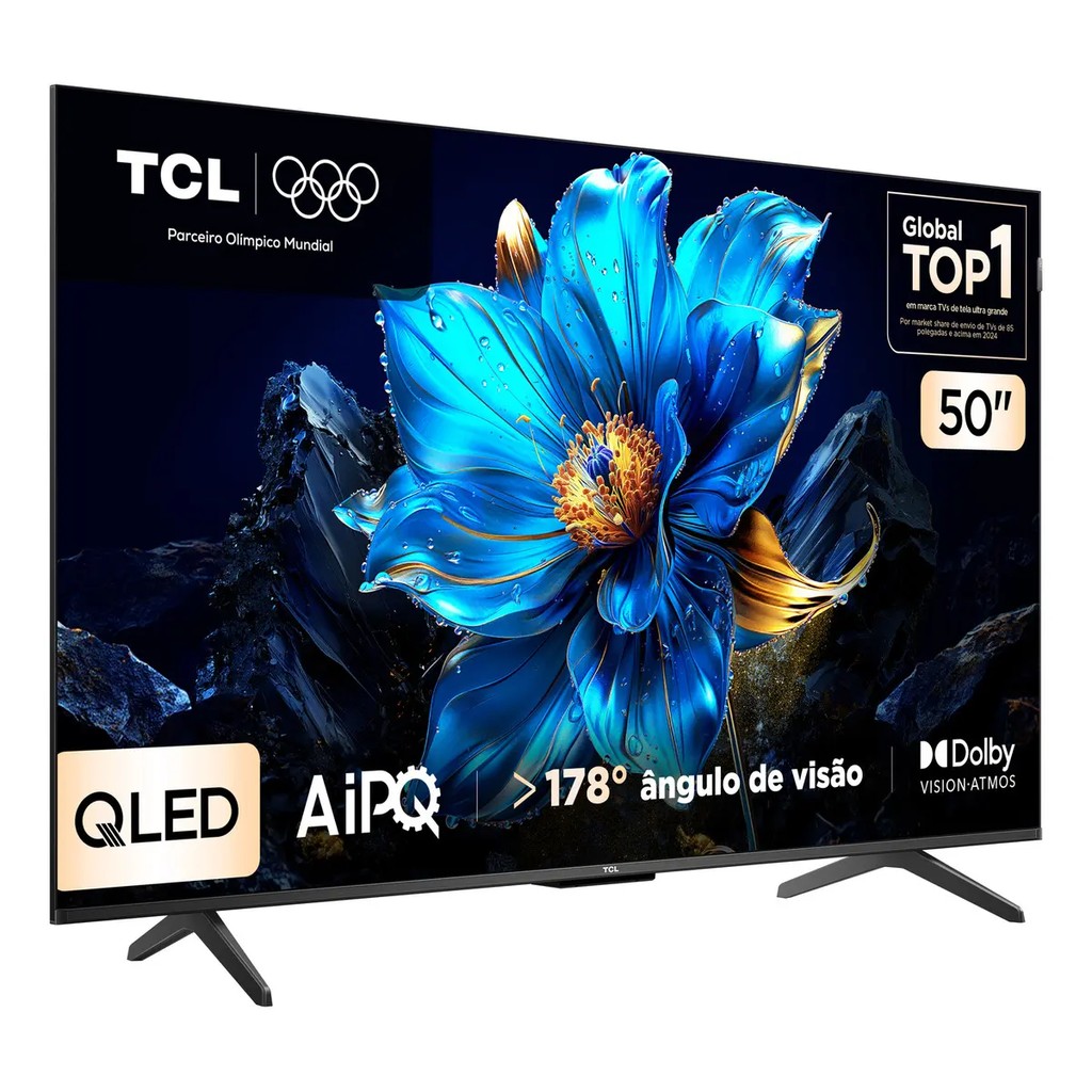 Smart TV QLED 50 4K Wi-Fi Bluetooth, Dolby Audio