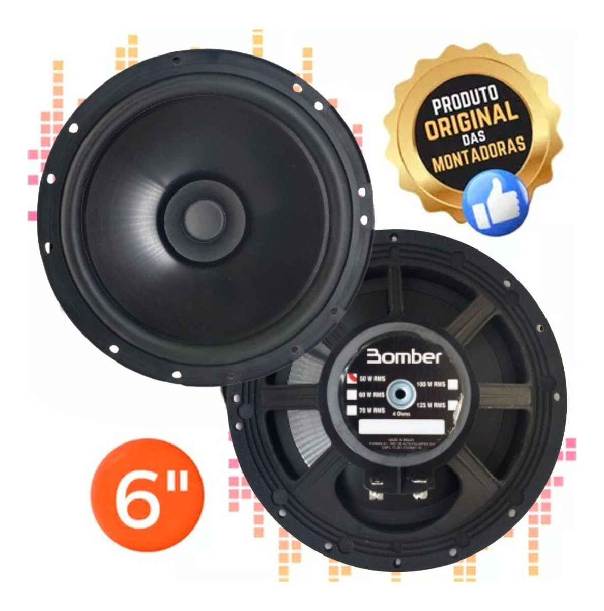 Kit 4 Alto Falantes Coaxiais 6 Bomber Original Montadoras - 220 Watts RMS