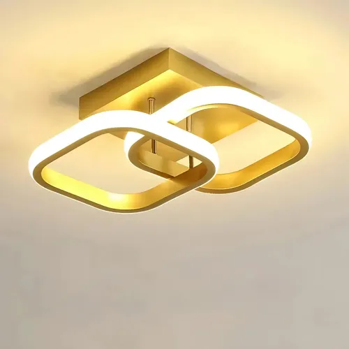 Luminária De Led Sobrepor Moderna Elegante 20w 3 Em 1 Estrutura Dourado