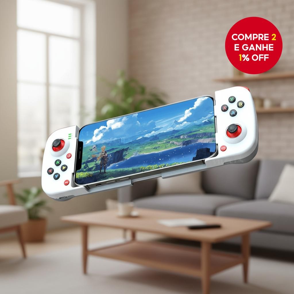 Controle Telescópico Sem Fio Para Jogos Para Celular E Table Branco