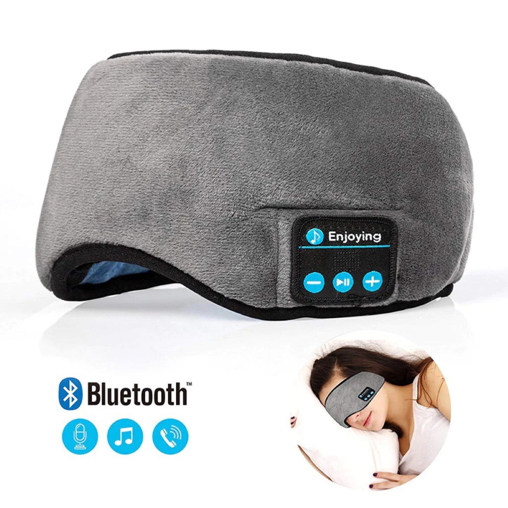 Máscara para os olhos máscara de sono fones de ouvido Bluetooth confortáveis