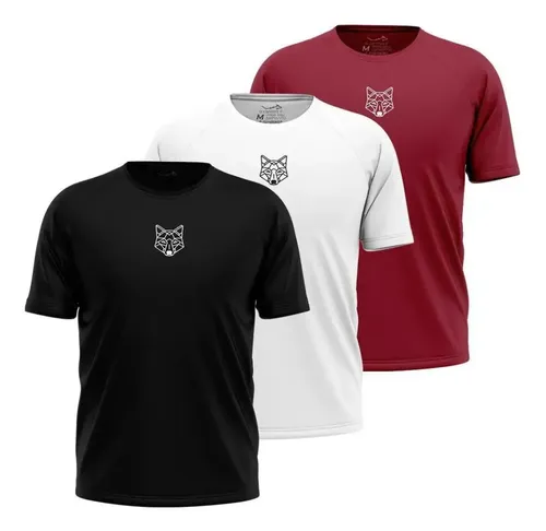 Kit com 3 Camisetas Dry Alpha Lobo
