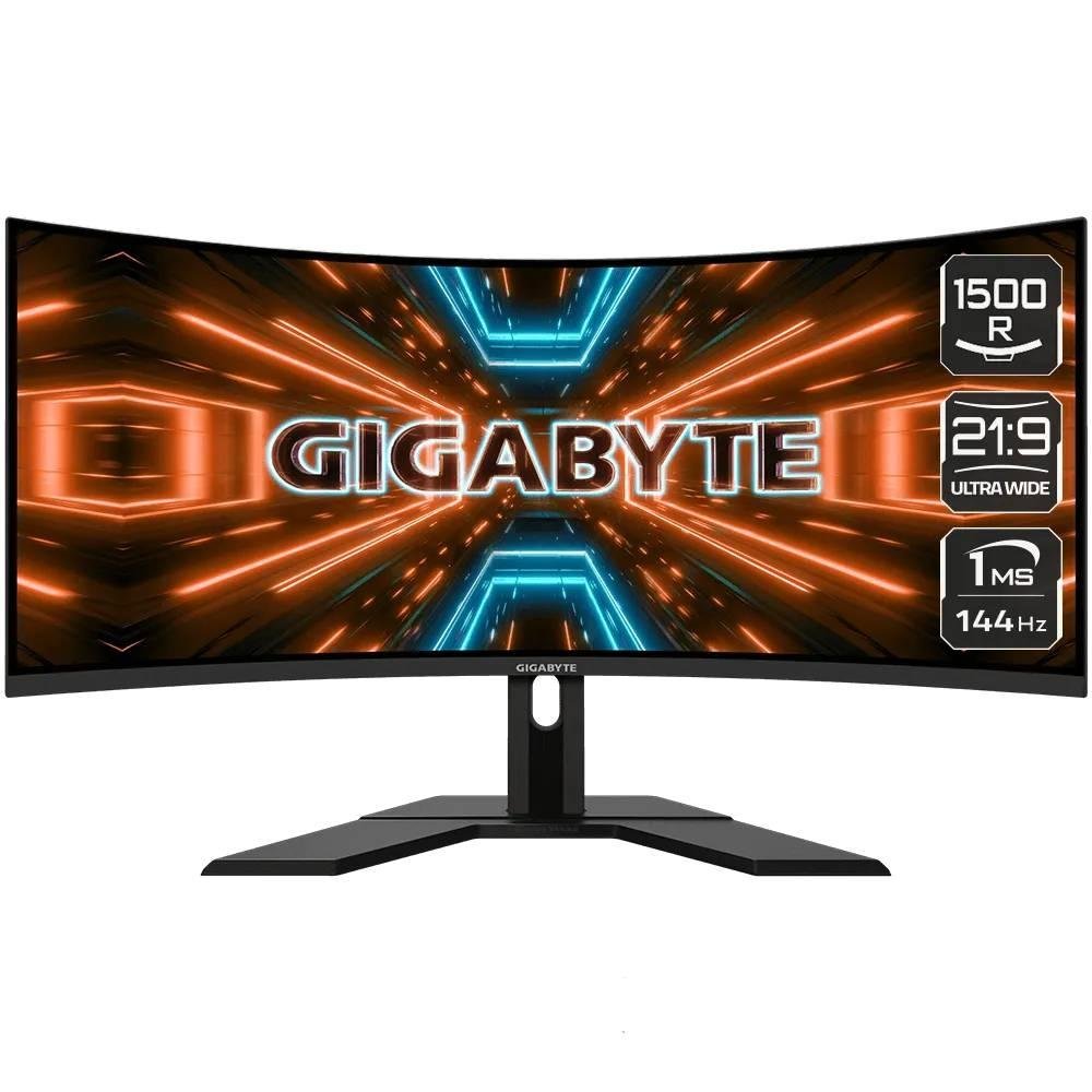 Monitor Gamer Curvo Gigabyte 34", QHD, 120Hz, 1ms, VA, Adaptive-Sync, FreeSync Premium, HDR Ready, Altura Ajustável, Preto - GS34WQCA