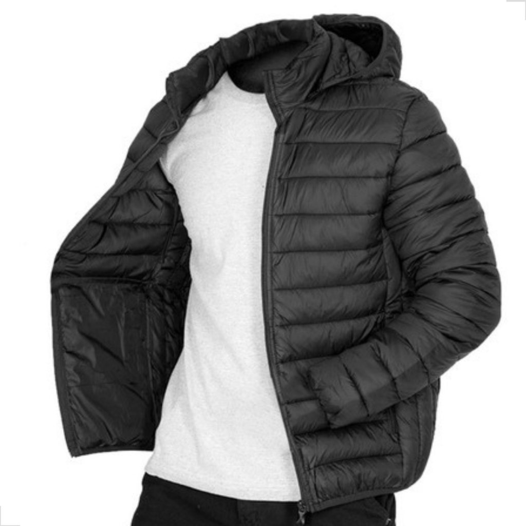 Jaqueta Puffer Masculina Térmica Com Capuz