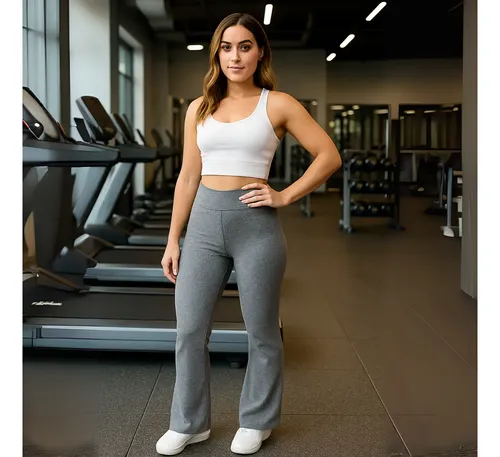 Calça Legging Flare Bailarina Leg Boca De Sino Cintura Alta