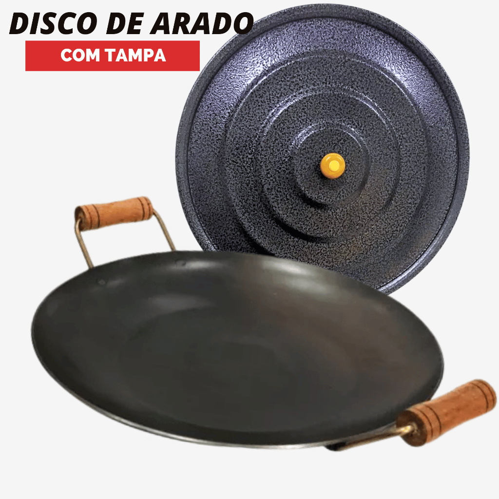 Disco De Arado Grande Tacho Porções Em Geral Alça De Madeira