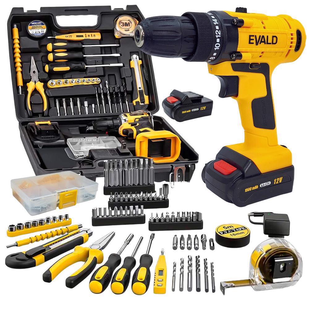 Parafusadeira Furadeira Bateria 12V Bivolt Maleta