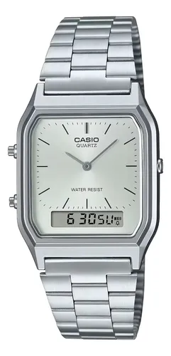 Relógio Casio Vintage AQ-230A-7A de Aço Inoxidável Prateado