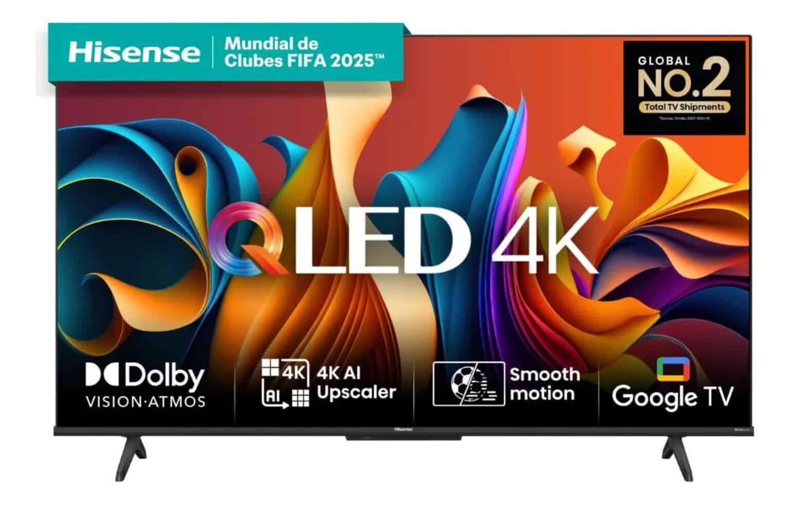 Smart Tv Hisense Hi-qled 4k 50 Polegadas Com Processador Ai, Dolby Vision Atmos E Compatibilidade Alexa E Google - 50q6qvv