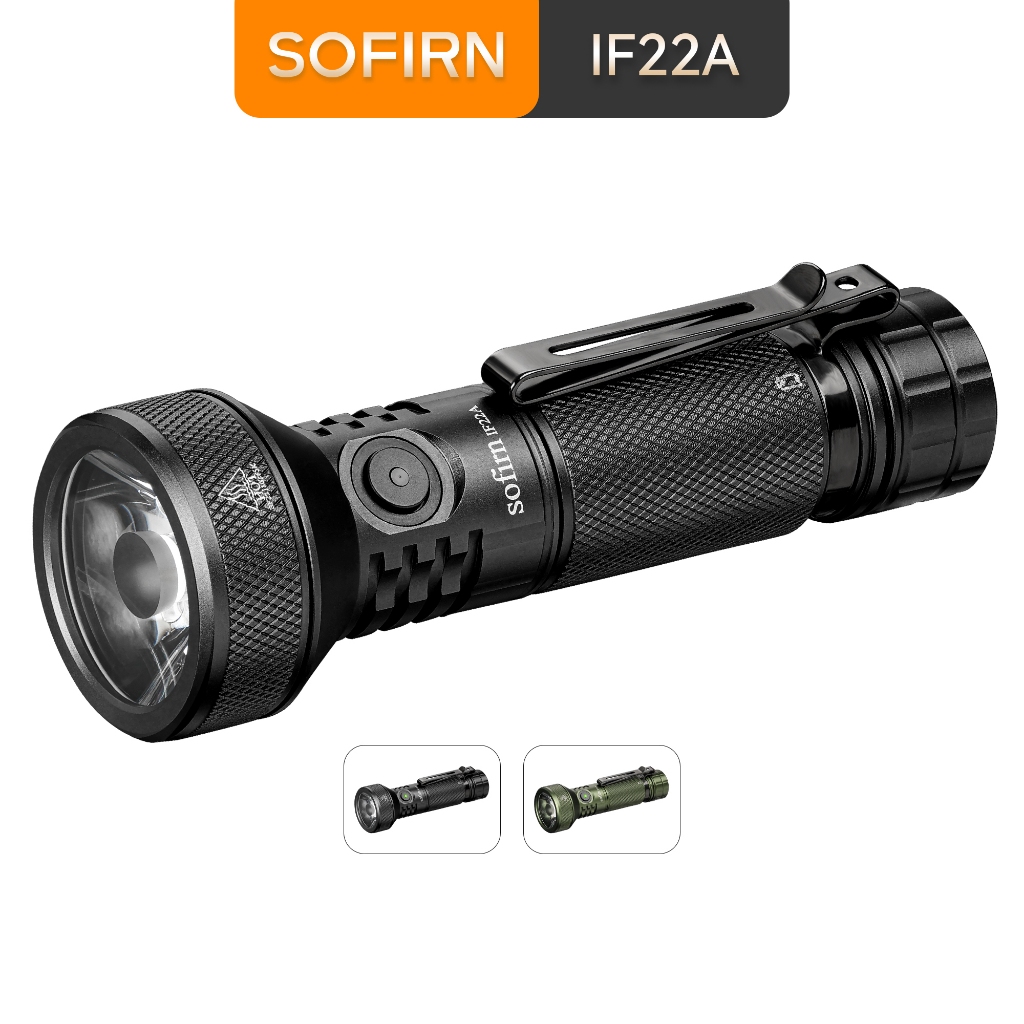 Sofirn IF22A Lanterna LED 21700 USB C 3A SFT40 2100lm 680M Lance Recarregável Poderoso Reverso Carregamento Tocha Ao Ar