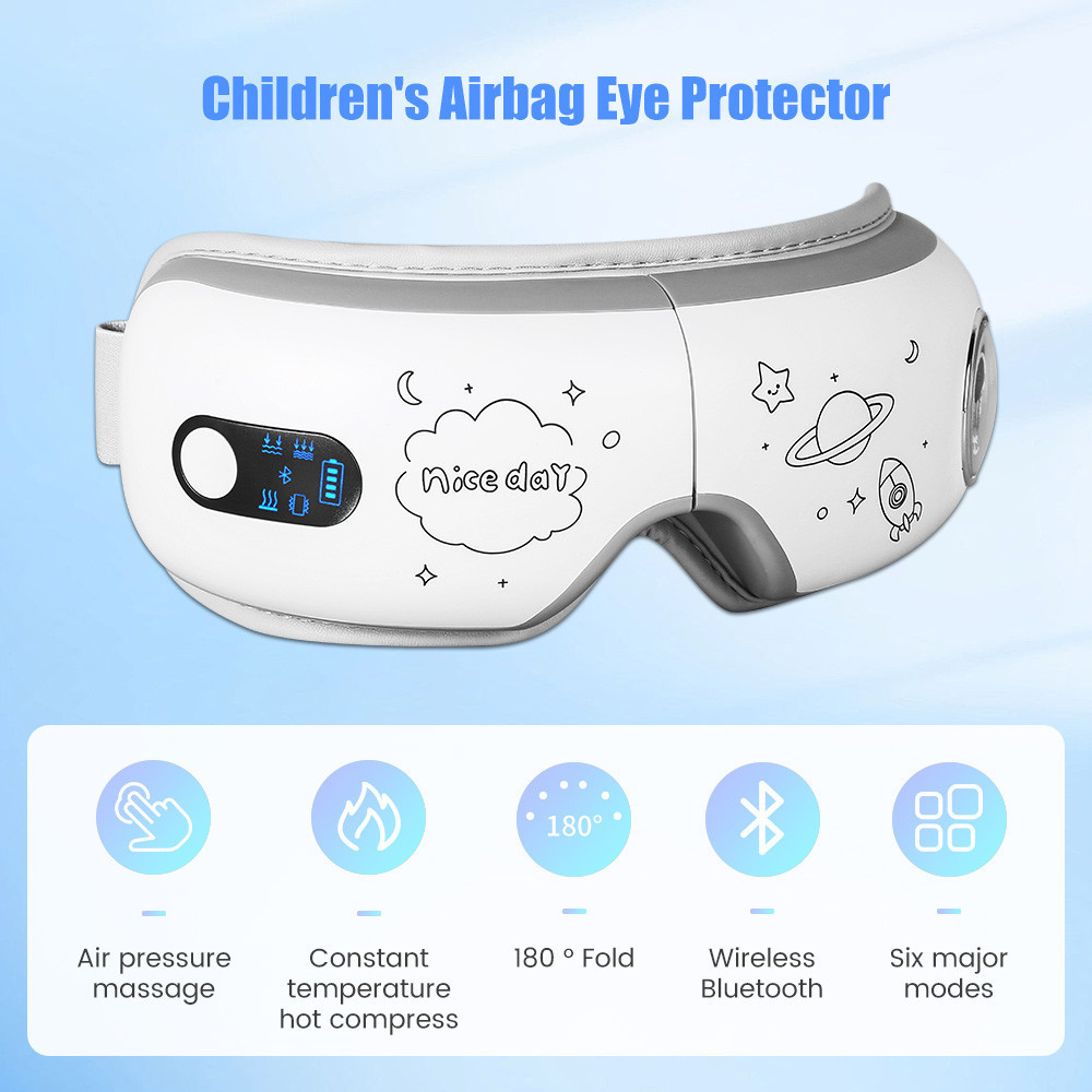 Massageador de olhos inteligente dobrável vibração airbag compressa instrumento de massagem ocular bluetooth música