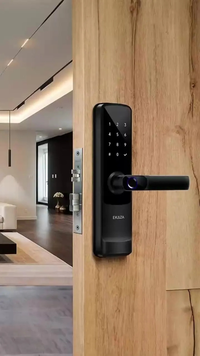 Fechadura Digital Biométrica Inteligente Ekaza Atria Bluetooth Com Senha E App
